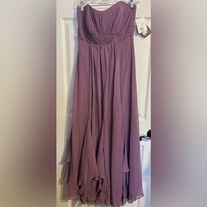 David’s Bridal Formal Dress 6 Mauve color heart beading full length wedding prom